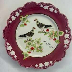 Anthropologie Lou Rota Two Turtle Doves Dessert Plate
